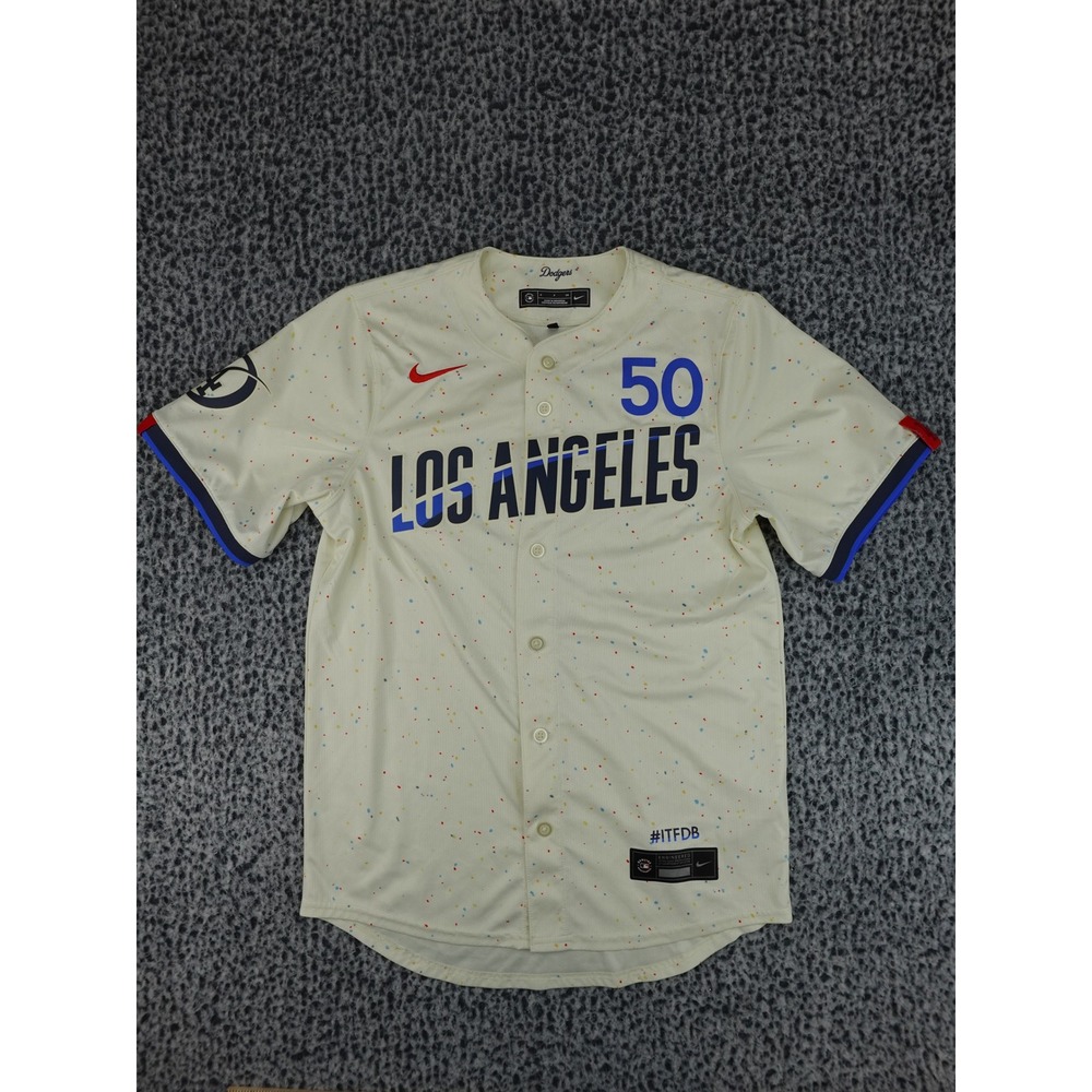 Nike Los Angeles Dodgers Jersey Mens Small‎ Cream Excellent City Connect 50